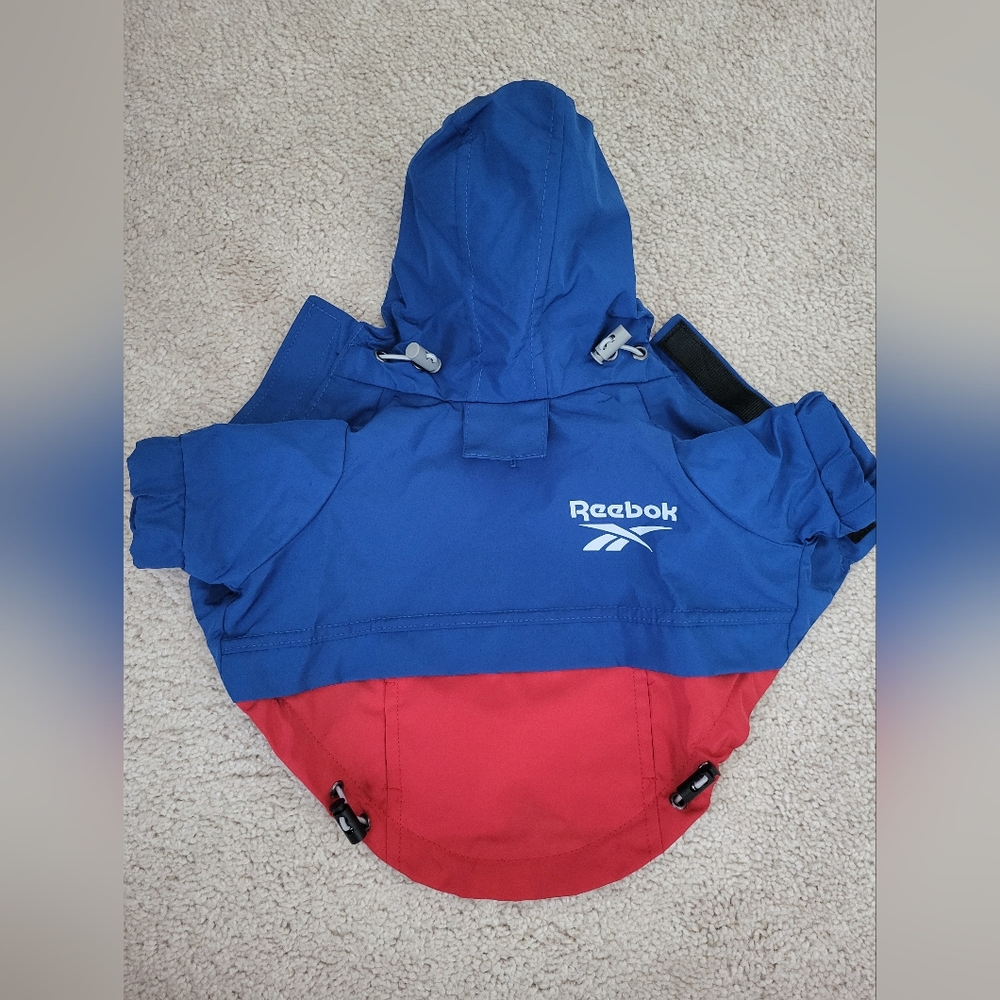 XS Reebok Blue and Red Dog Raincoat